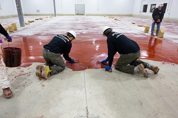 industrial epoxy floor coating installation